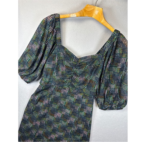 CAbi Dresses & Skirts - Cabi Dress Puff Sleeve Sweetheart Peasant Maid Multicolor Size M Office Mermaid